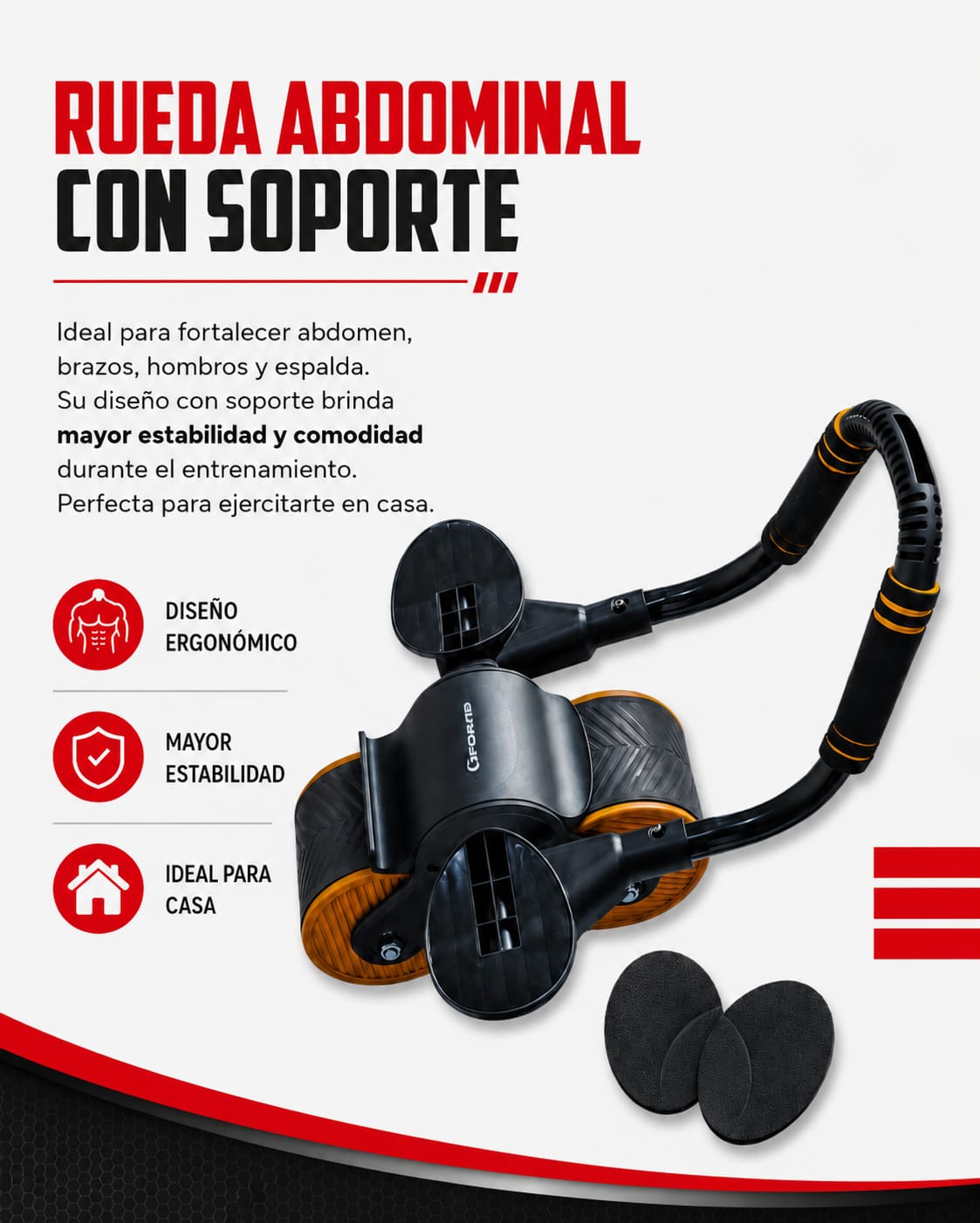 RUEDA ABDOMINAL CON SOPORTE
